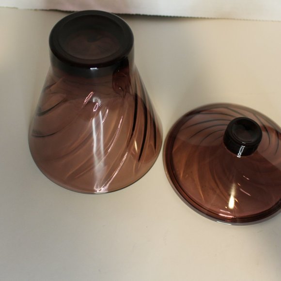 Hazel Atlas Moroccan Amethyst Candy Jar Vintage MCM rare find - Picture 6 of 8